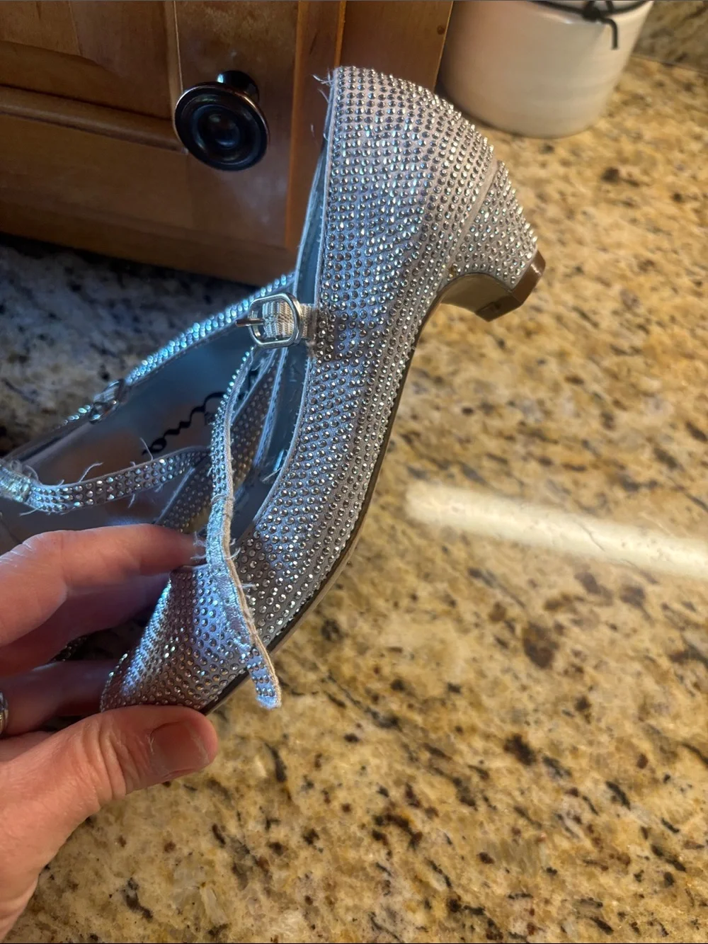 Girls Dress Mary Jane Flats - Pink and Silver